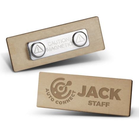 Magnetic Wooden Badge — view 2 of 4