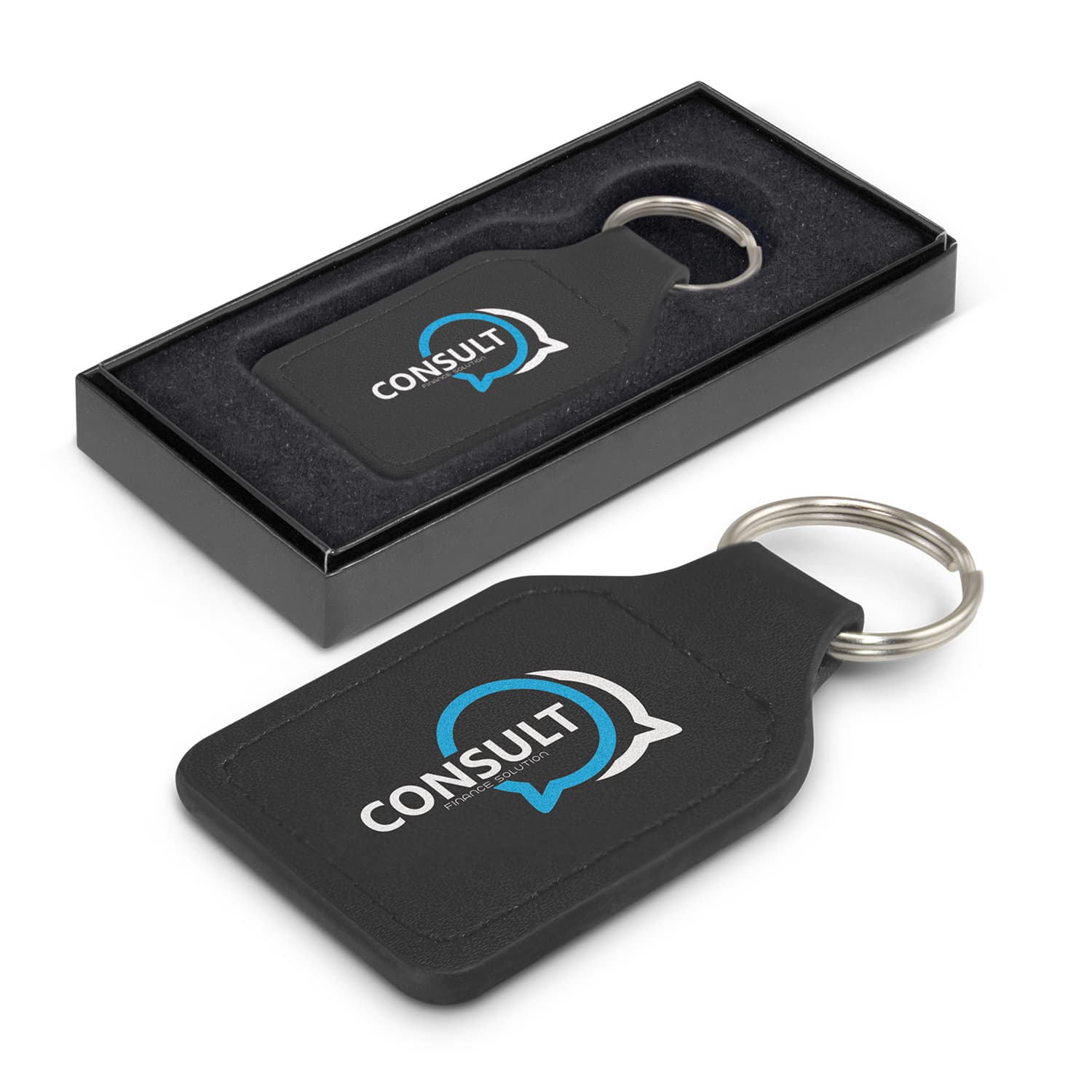 Prince Leather Key Ring - Square — view 2 of 4