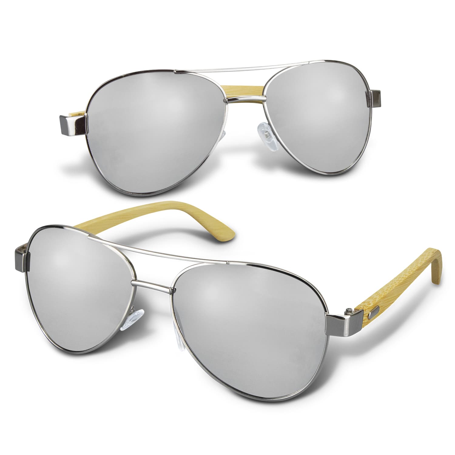 Aviator Mirror Lens Sunglasses - Bamboo — view 2 of 4