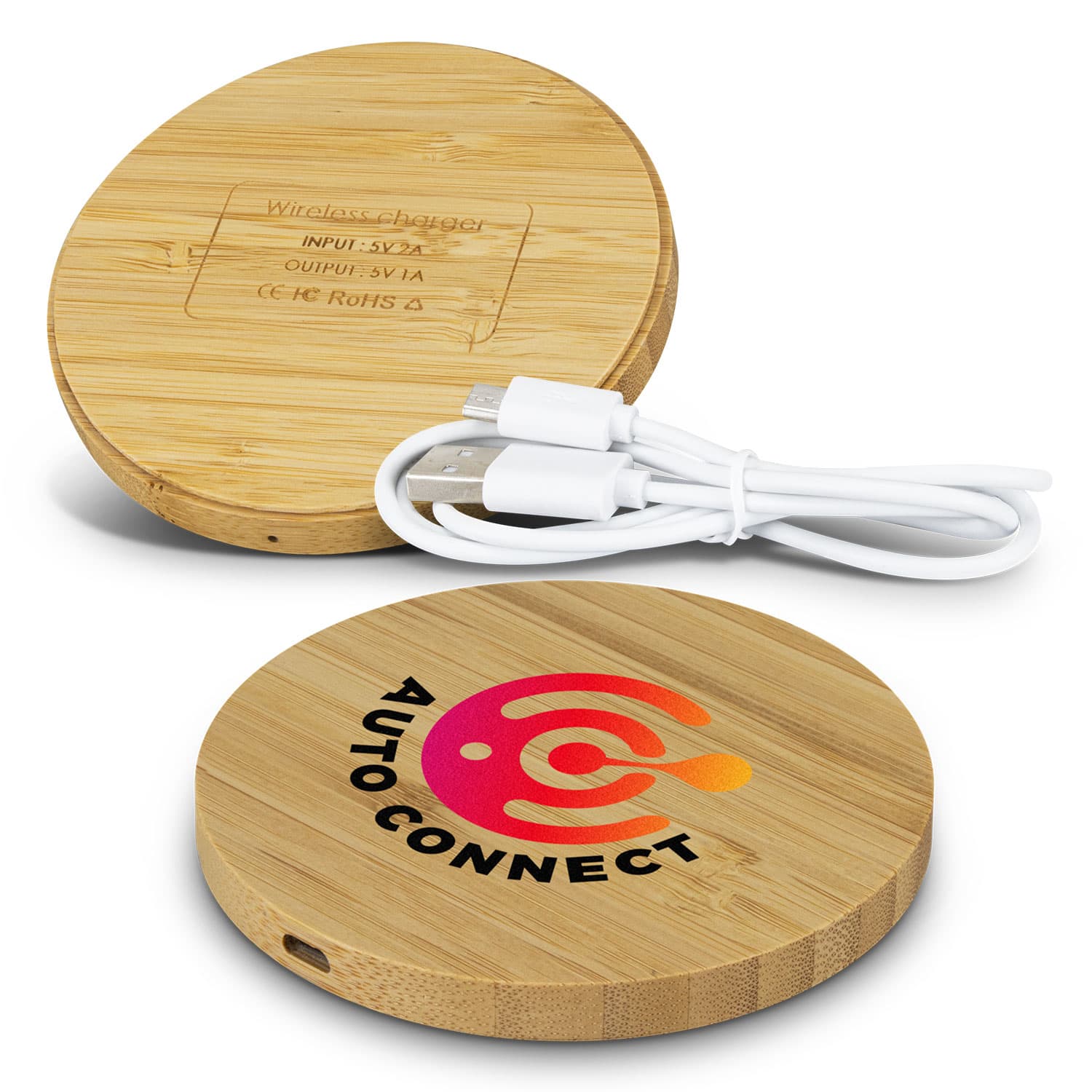 Vita Bamboo Wireless Charger - Round — view 2 of 4
