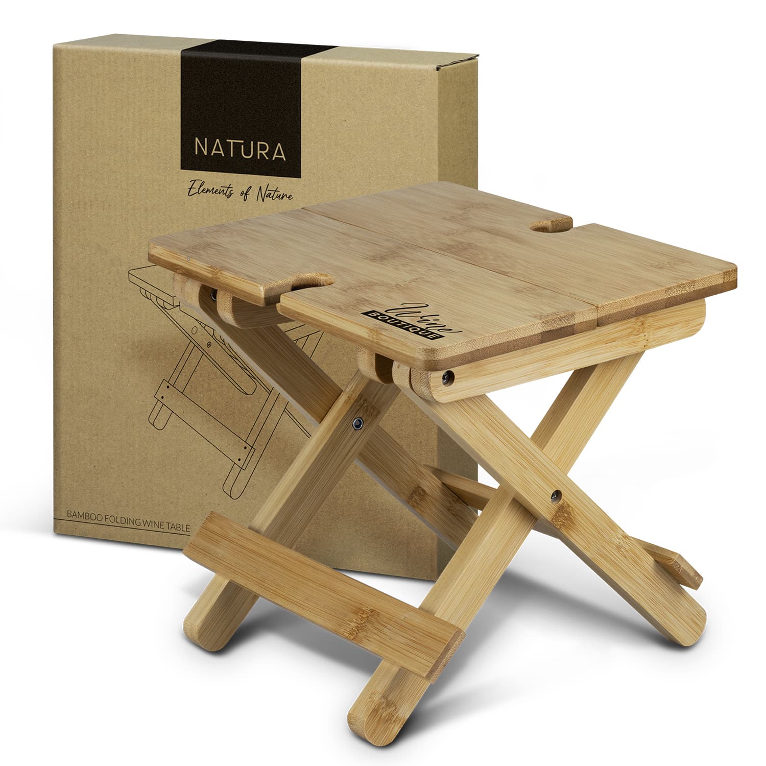 NATURA Bamboo Folding Wine Table — view 2 of 4