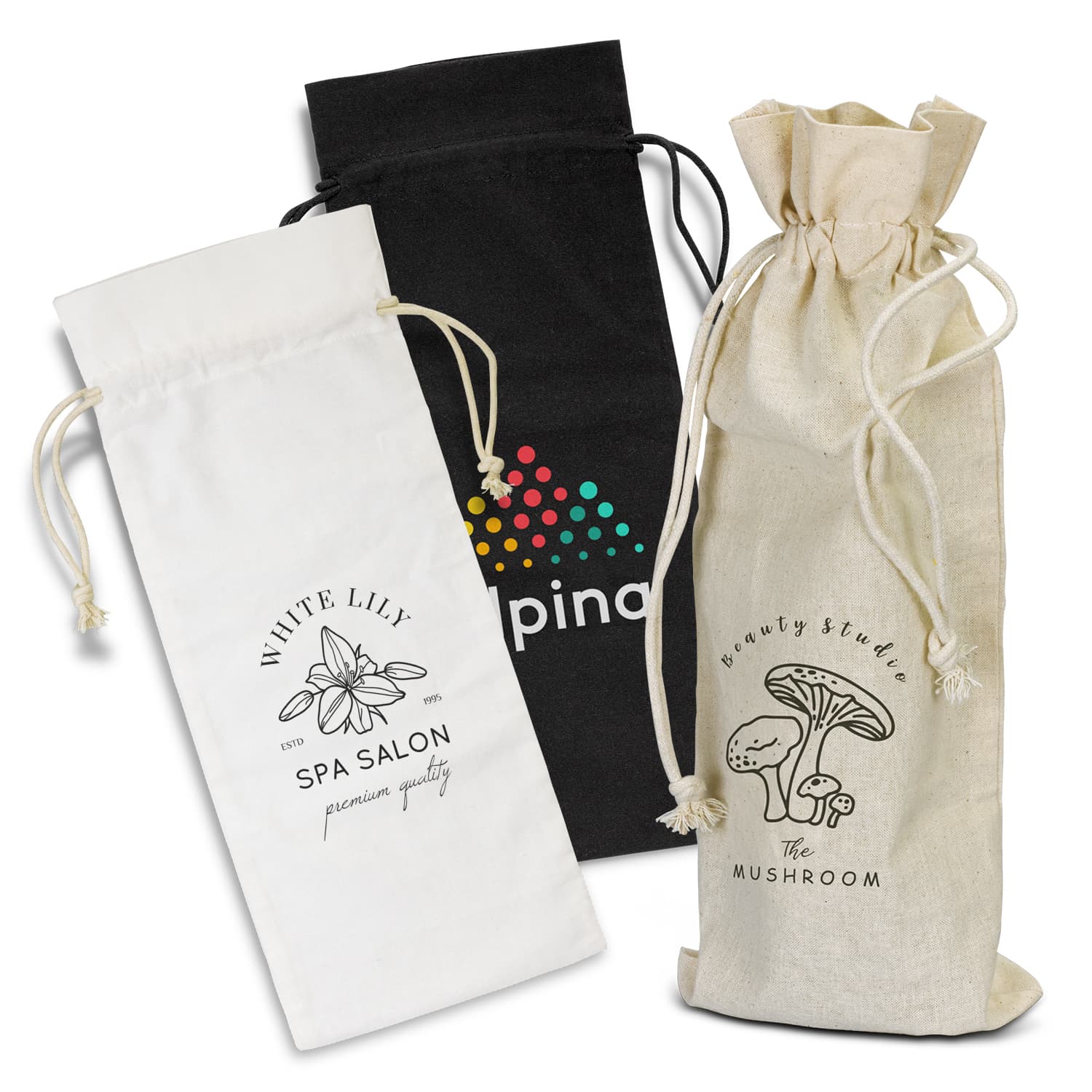 Cotton Wine Drawstring Bag — view 2 of 4