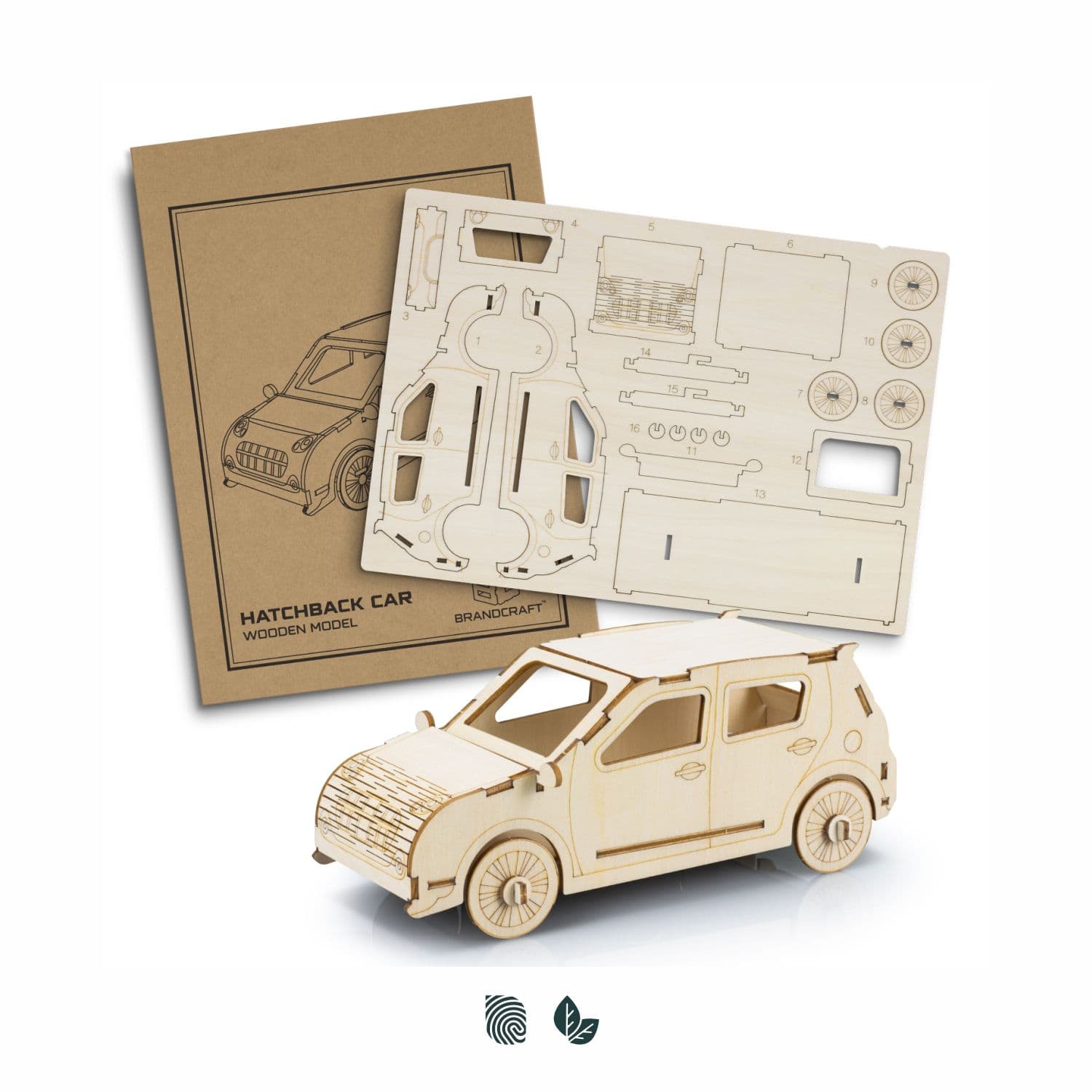 BRANDCRAFT Hatchback Car Wooden Model — view 3 of 4