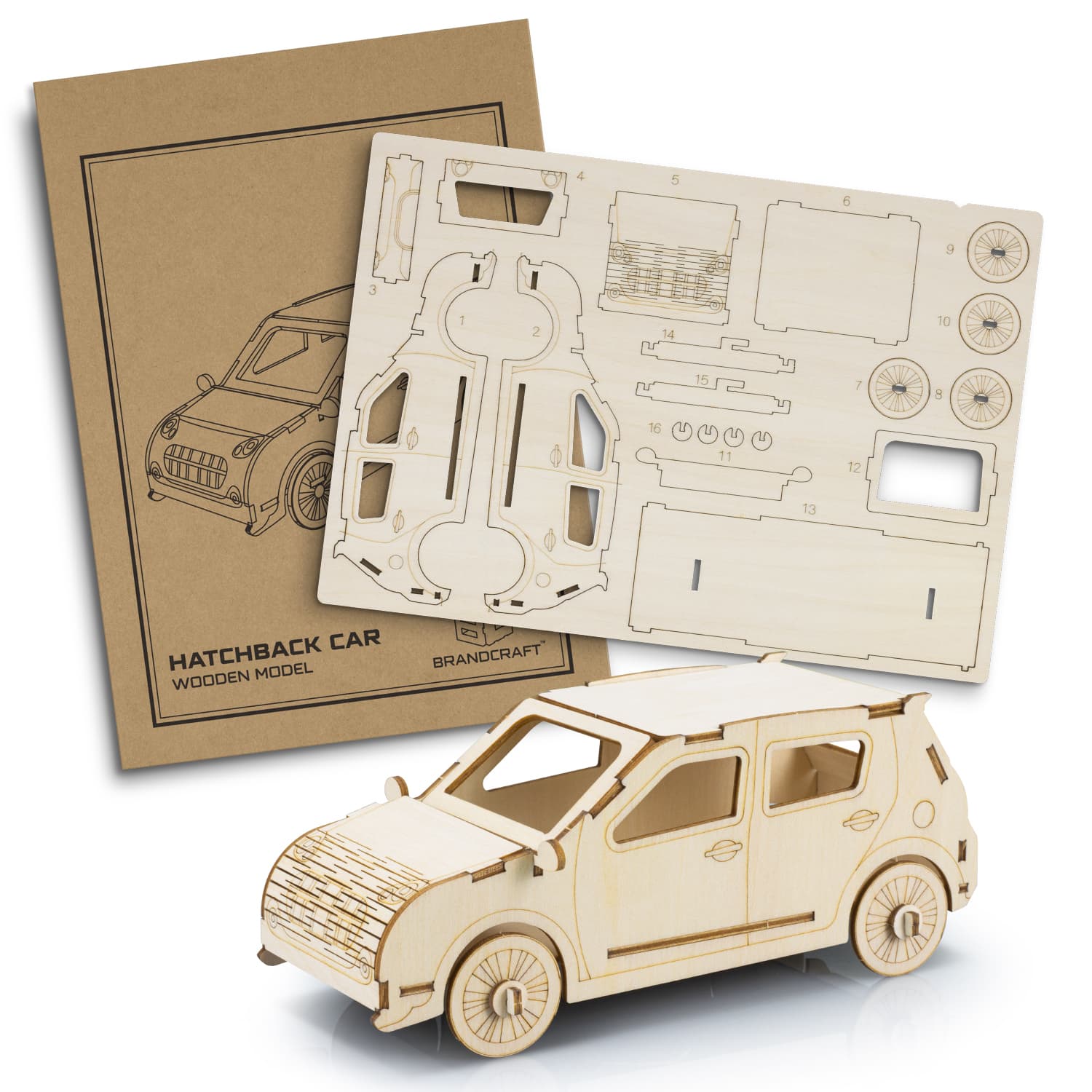 BRANDCRAFT Hatchback Car Wooden Model — view 2 of 4