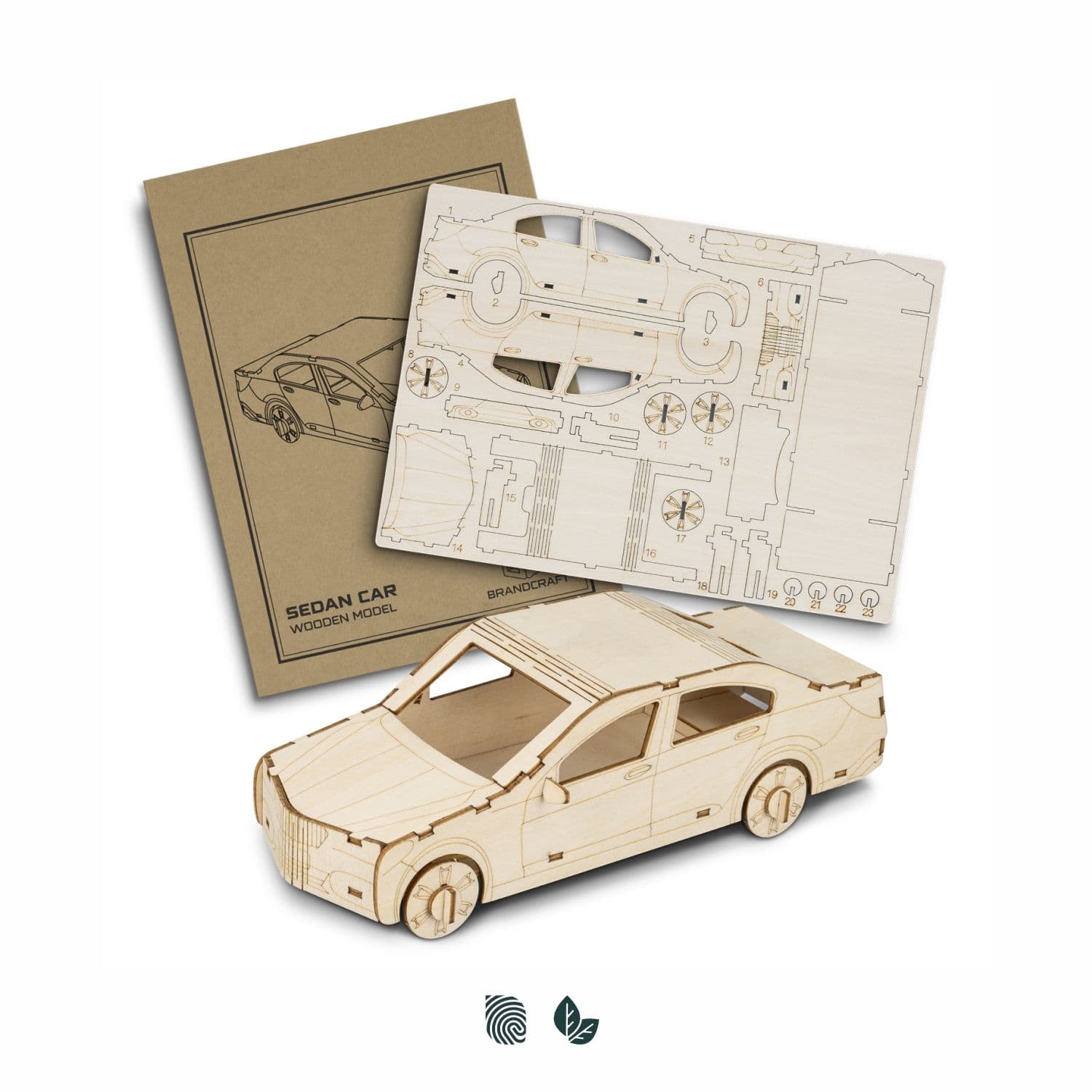 BRANDCRAFT Sedan Car Wooden Model — view 3 of 4