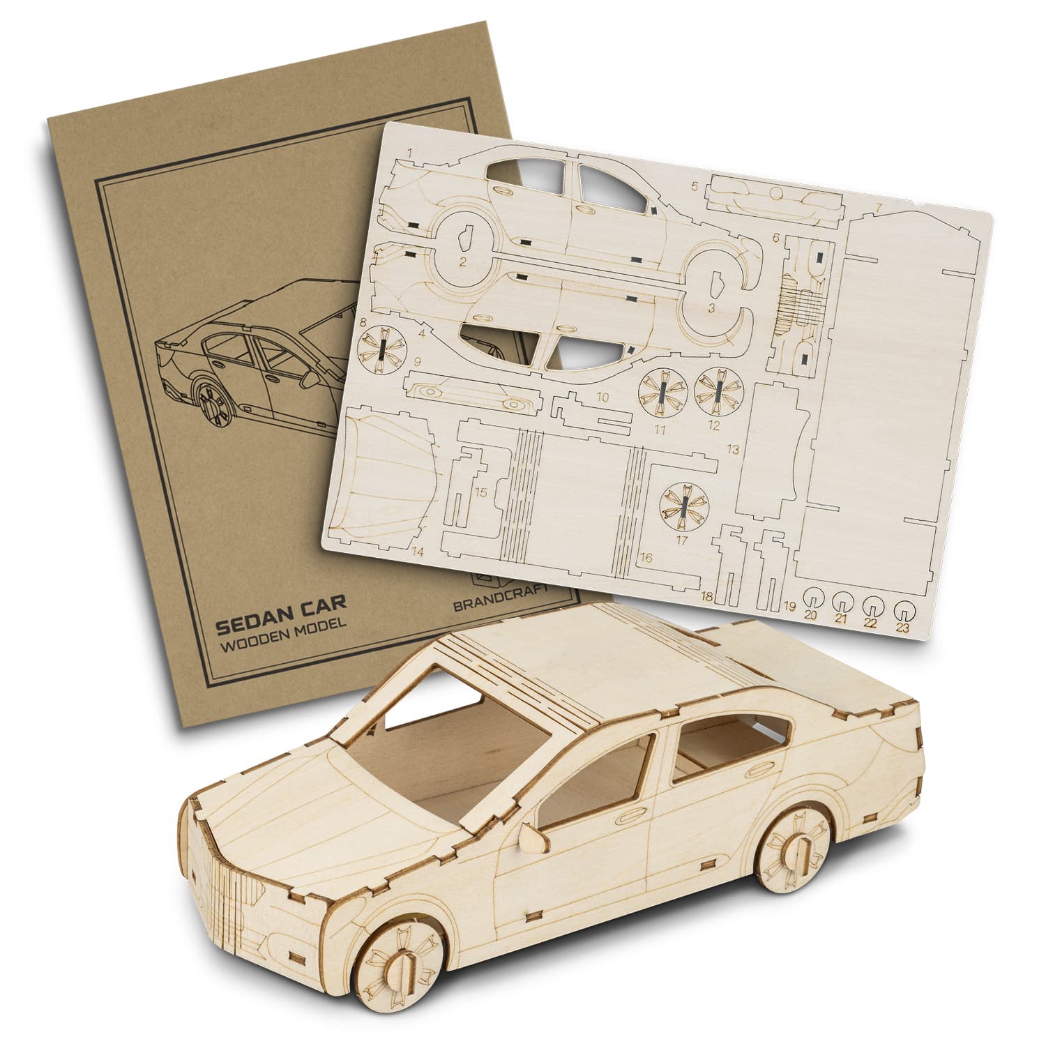 BRANDCRAFT Sedan Car Wooden Model — view 2 of 4