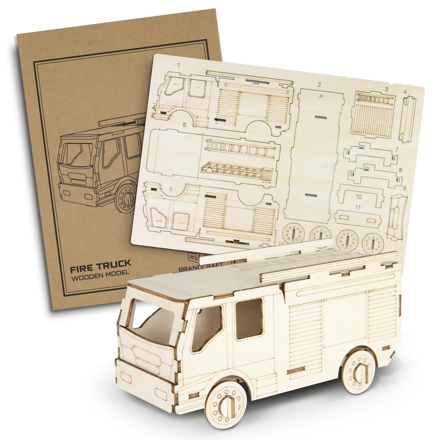 BRANDCRAFT Fire Truck Wooden Model — view 2 of 4
