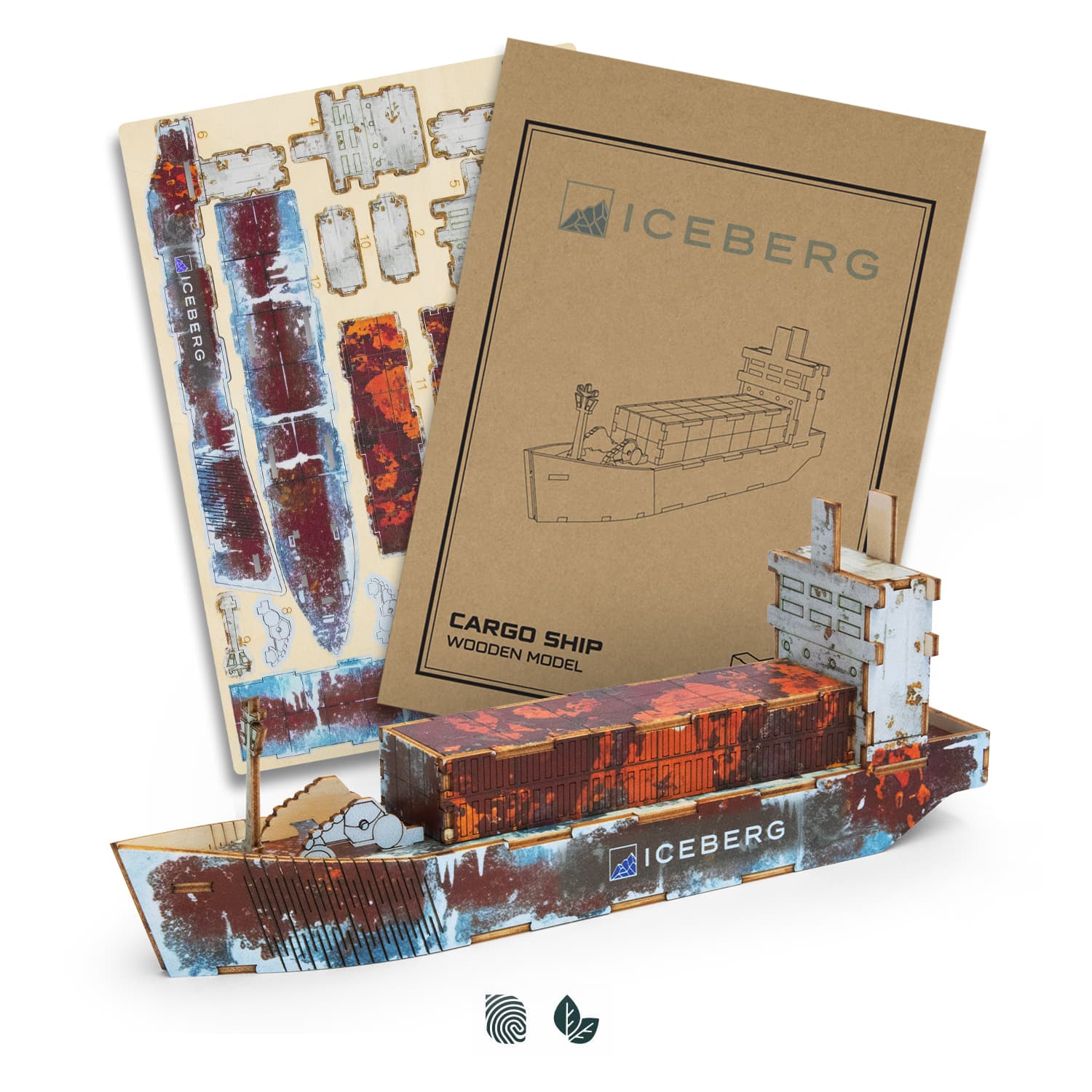 BRANDCRAFT Cargo Ship Wooden Model — view 2 of 4