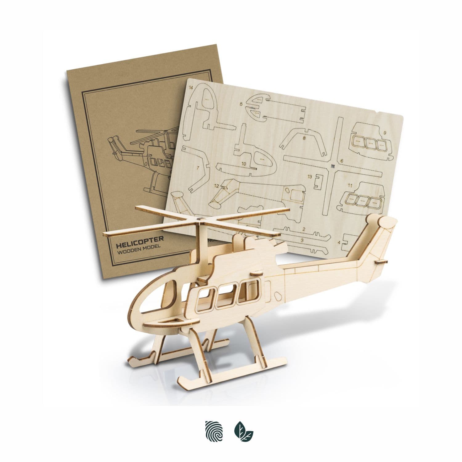 BRANDCRAFT Helicopter Wooden Model — view 3 of 4