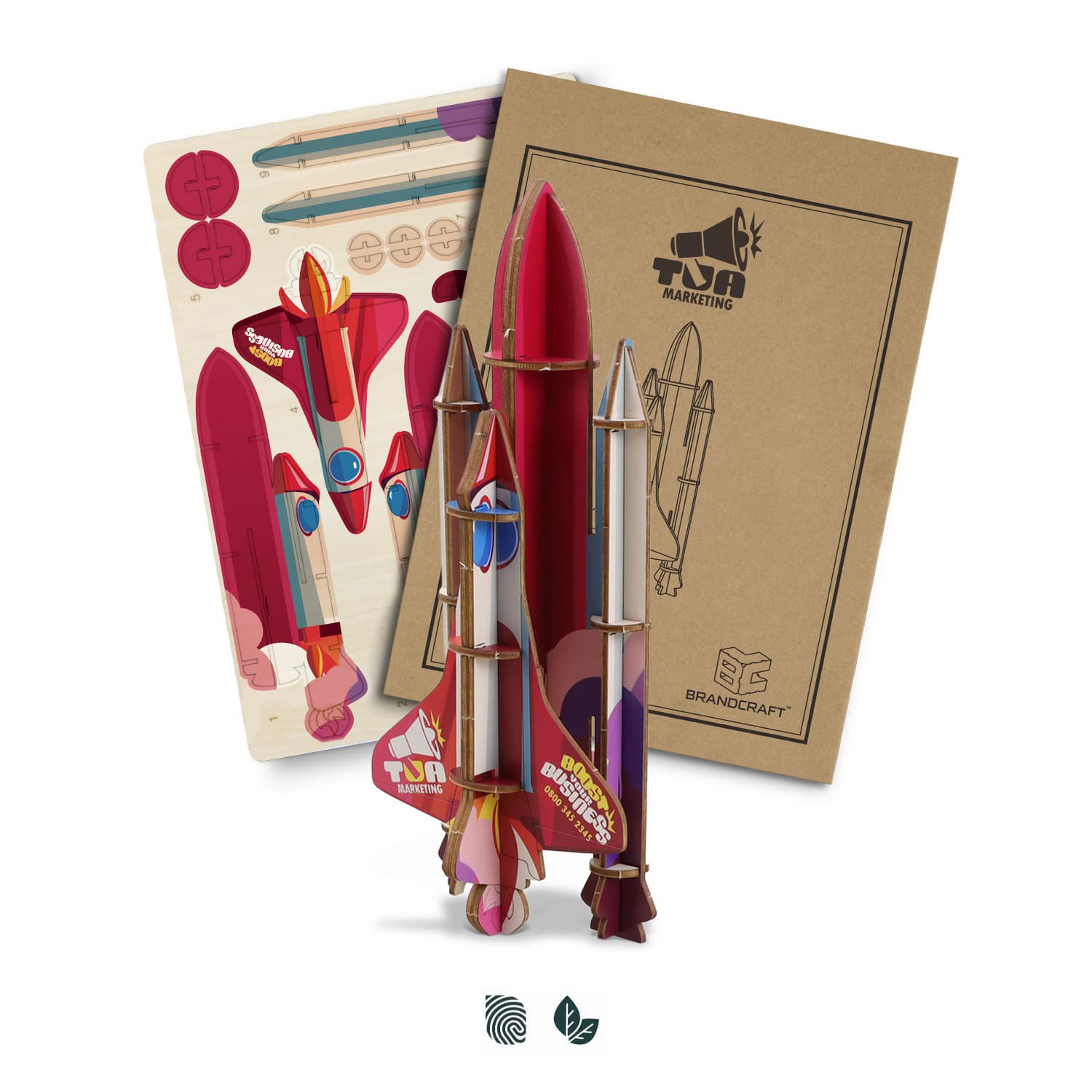 BRANDCRAFT Rocket Ship Wooden Model — view 3 of 4