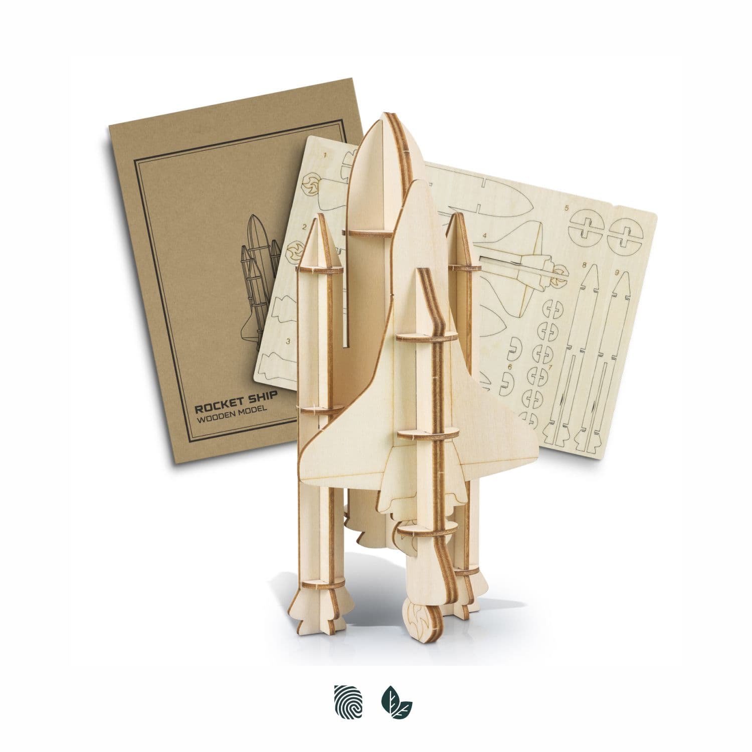 BRANDCRAFT Rocket Ship Wooden Model — view 2 of 4
