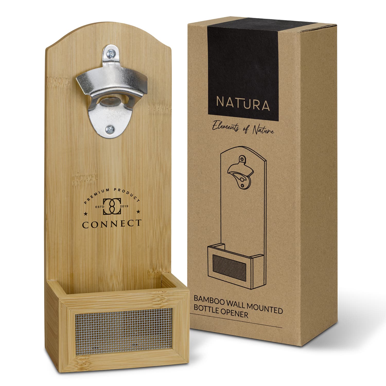 NATURA Bamboo Wall Mounted Bottle Opener — view 2 of 4