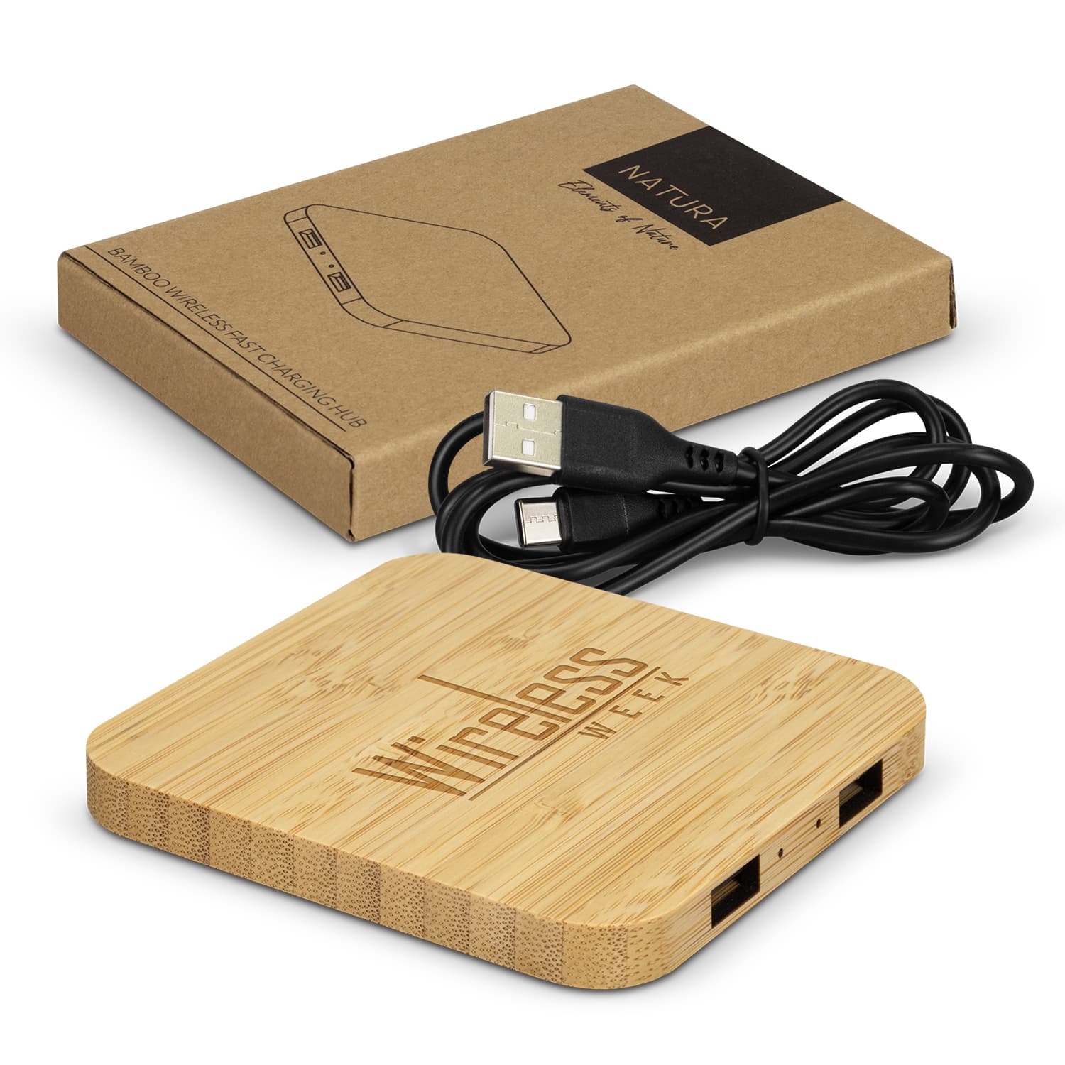 NATURA Bamboo Wireless Fast Charging Hub — view 2 of 4