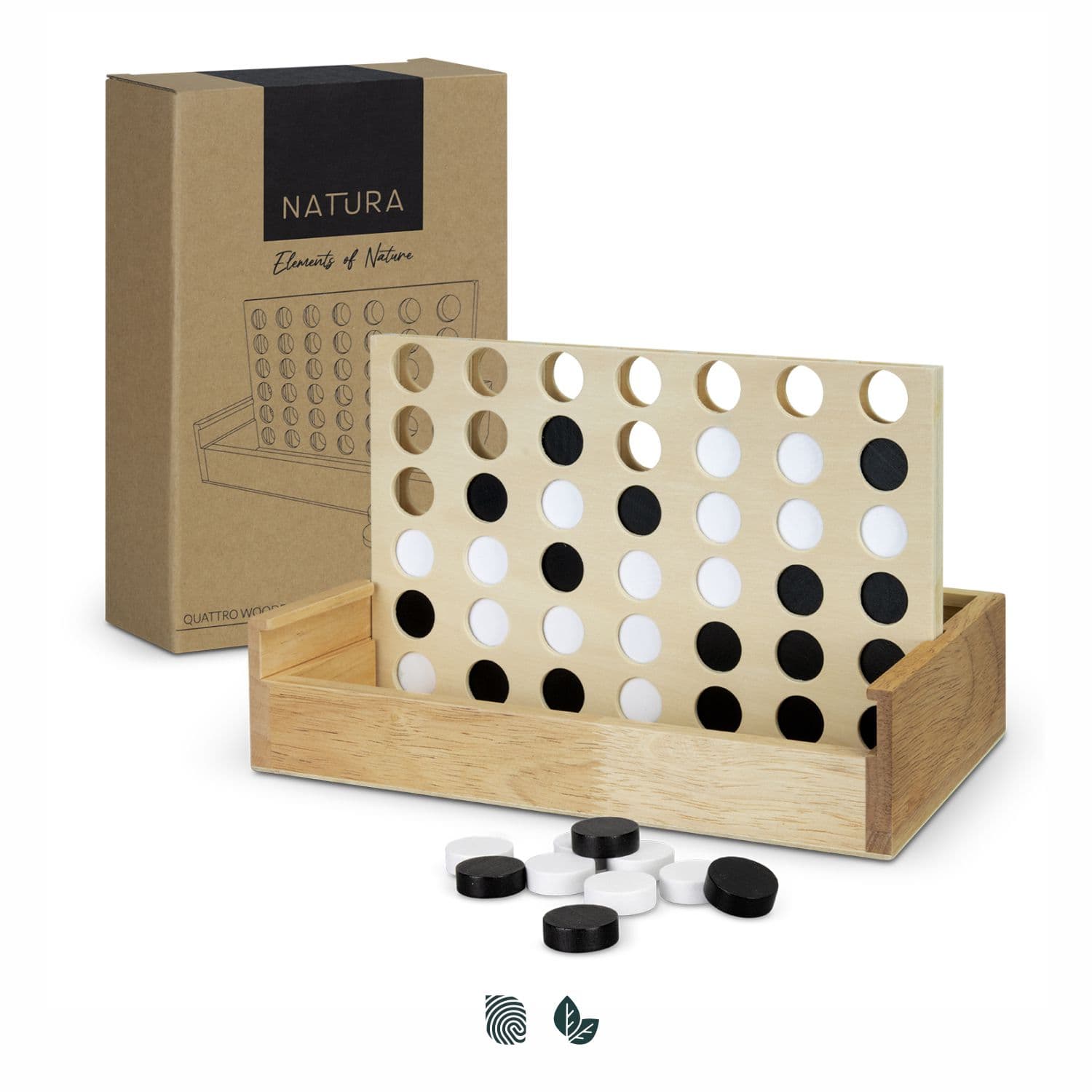 NATURA Quattro Wooden Four-in-a-Row Game — view 2 of 4
