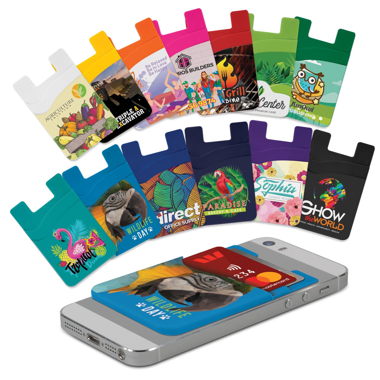 Dual Silicone Phone Wallet - Full Colour — view 2 of 4