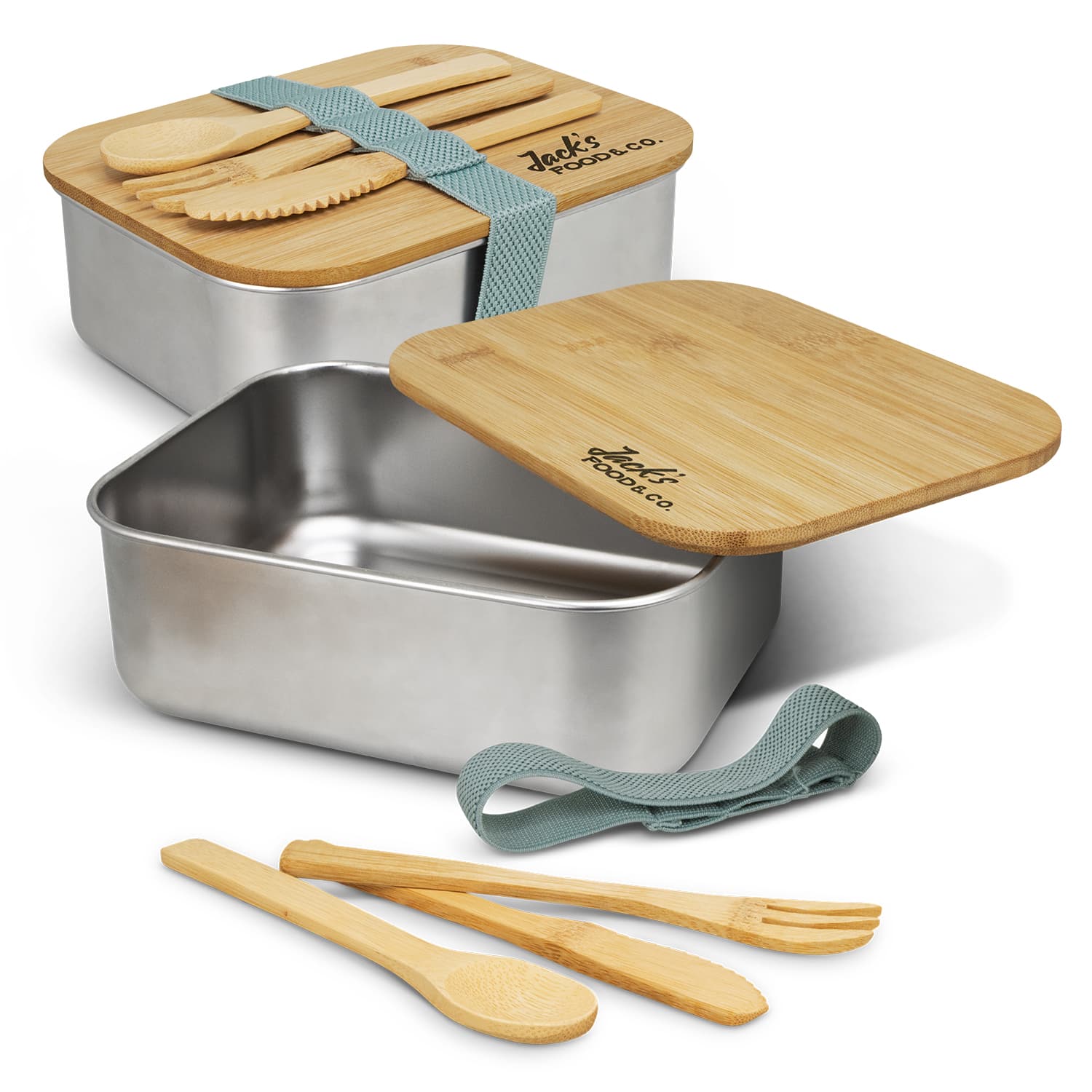Stainless Steel Lunch Box with Cutlery — view 2 of 4