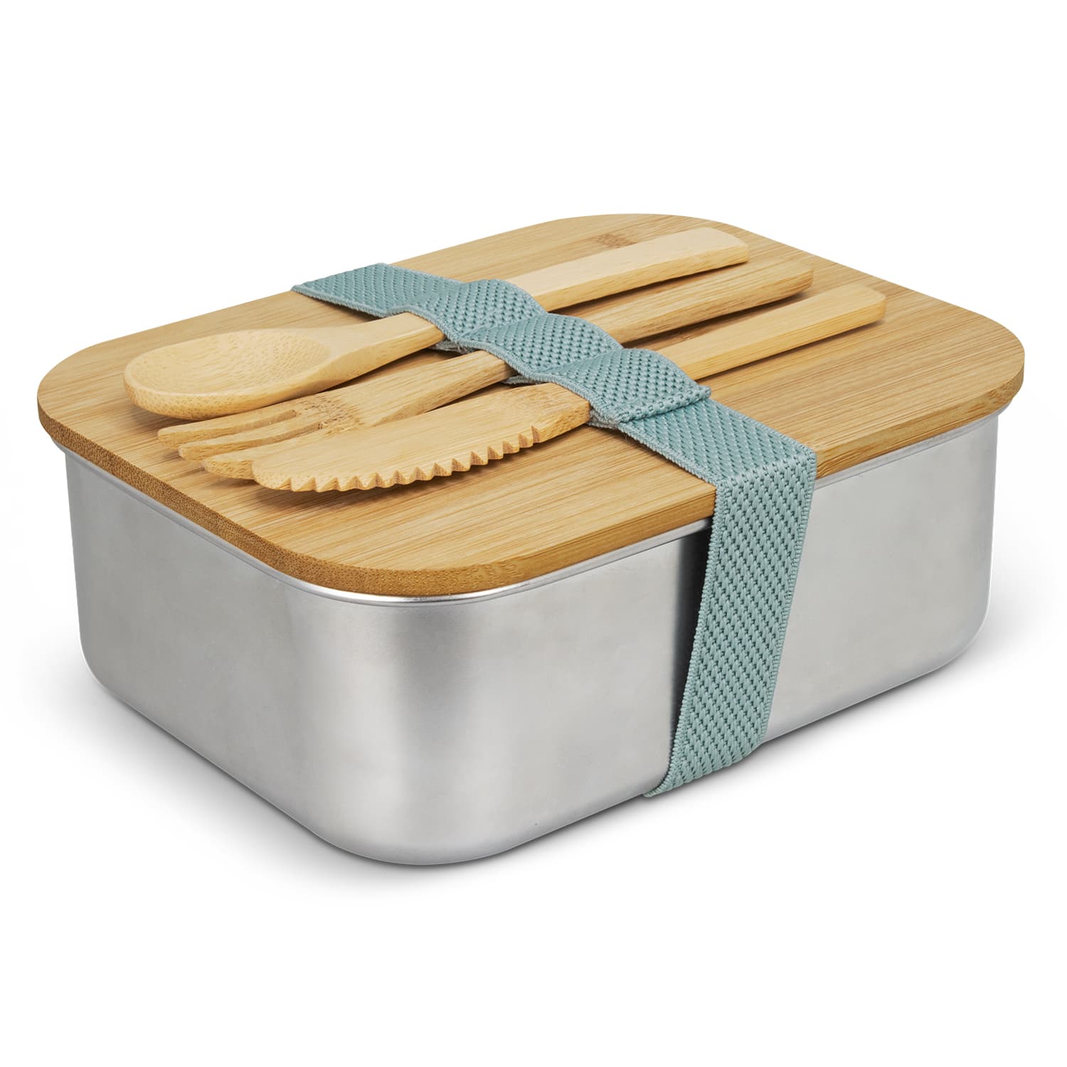 Stainless Steel Lunch Box with Cutlery — view 4 of 4