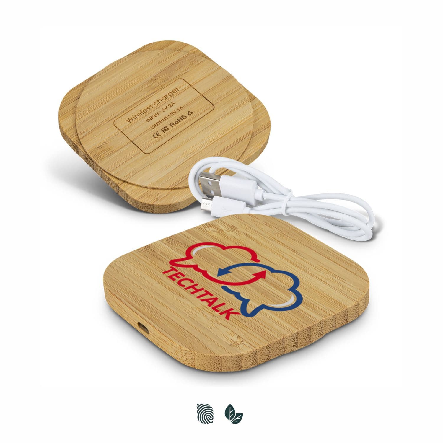 Vita Bamboo Wireless Charger - Square — view 3 of 4