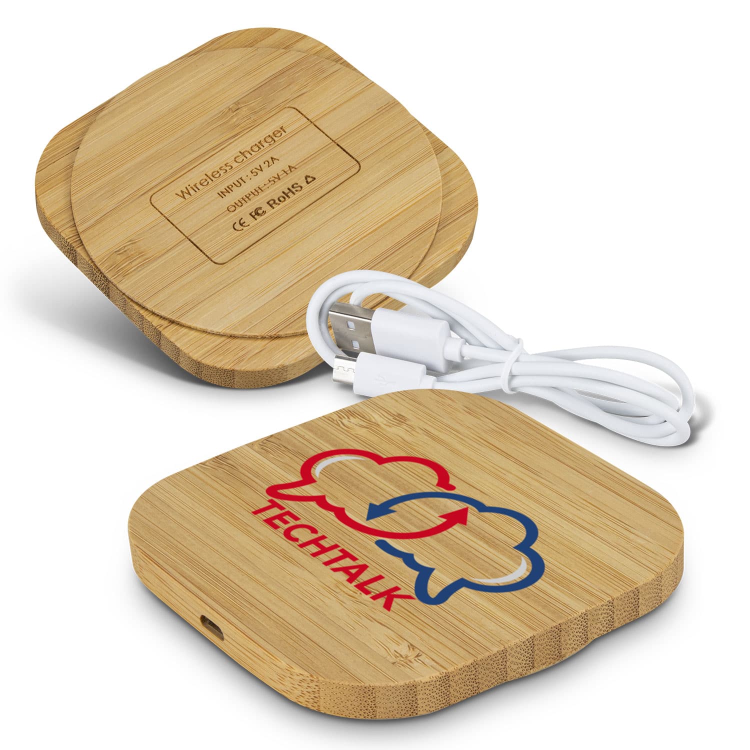 Vita Bamboo Wireless Charger - Square — view 2 of 4