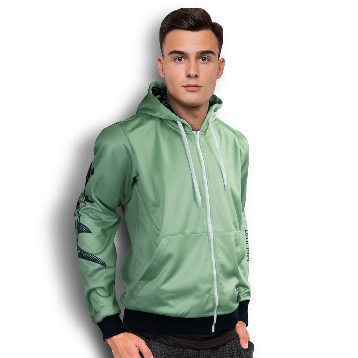 Custom Mens Sports Zipped Hoodie — view 2 of 4