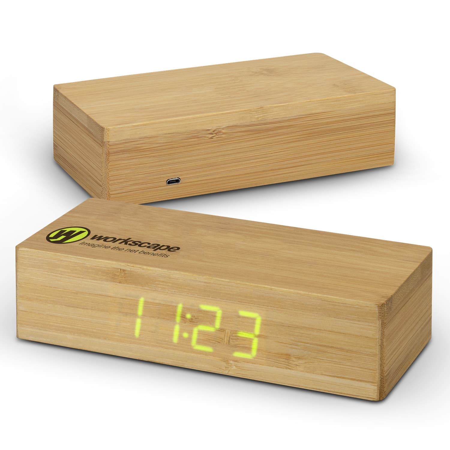 Bamboo Wireless Charging Clock — view 2 of 4