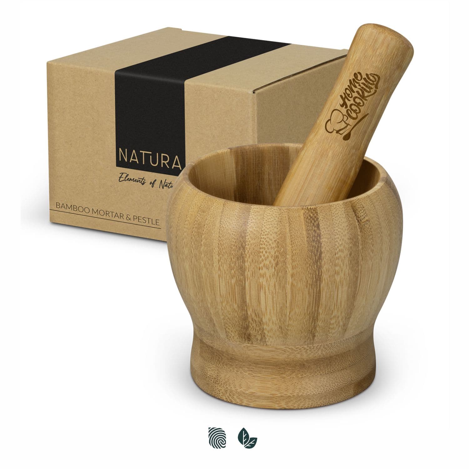 NATURA Bamboo Mortar and Pestle — view 3 of 4