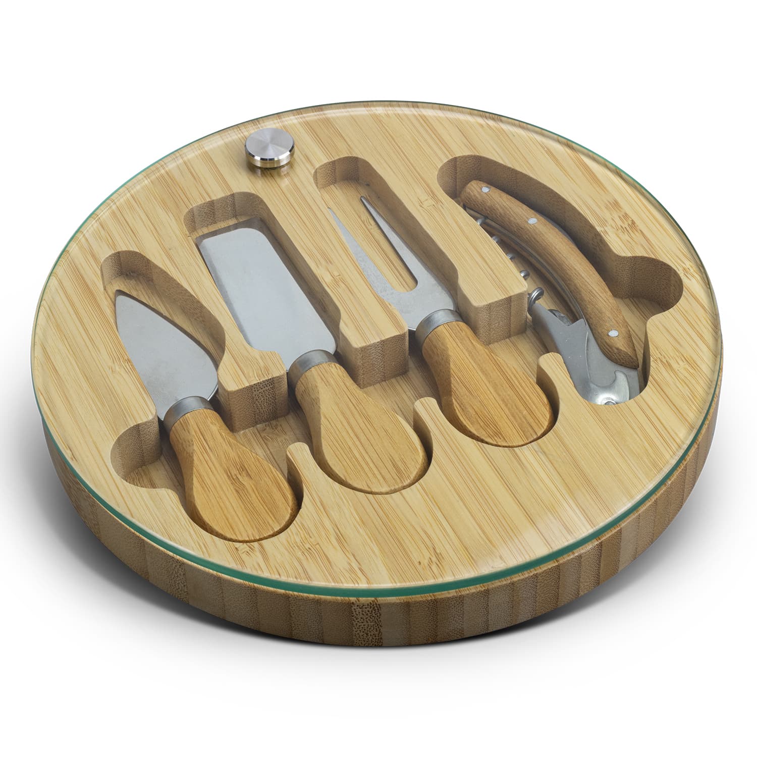 NATURA Glass & Bamboo Cheese Board — view 3 of 4