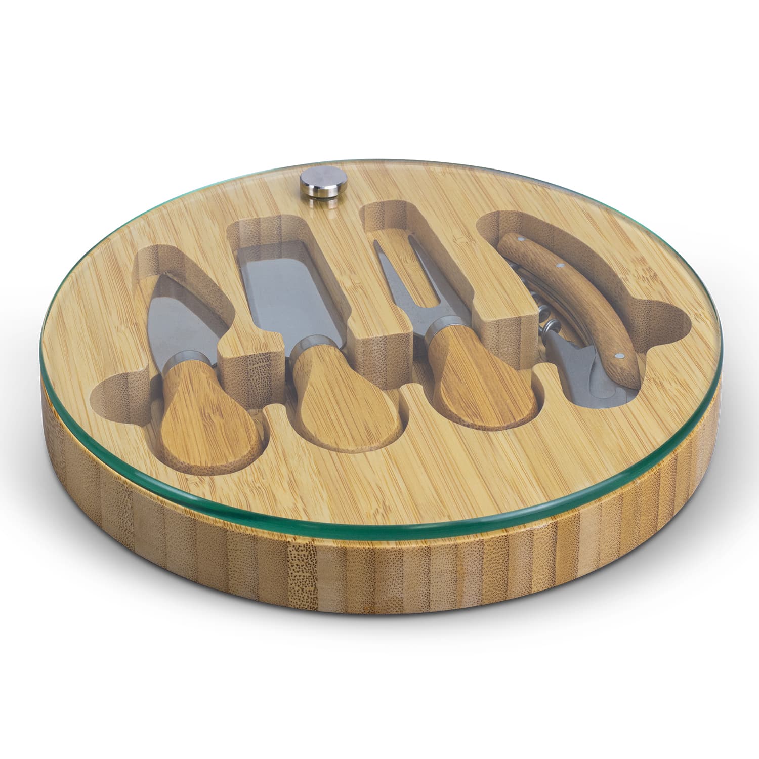 NATURA Glass & Bamboo Cheese Board — view 4 of 4