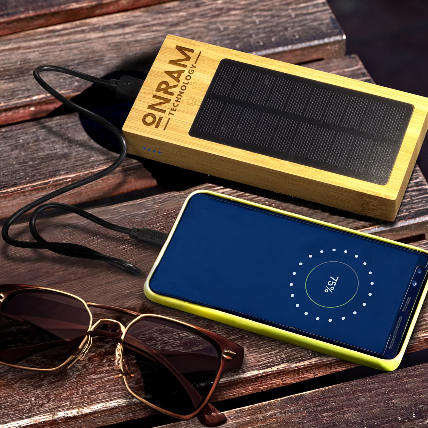 NATURA Bamboo Solar Power Bank — view 2 of 4