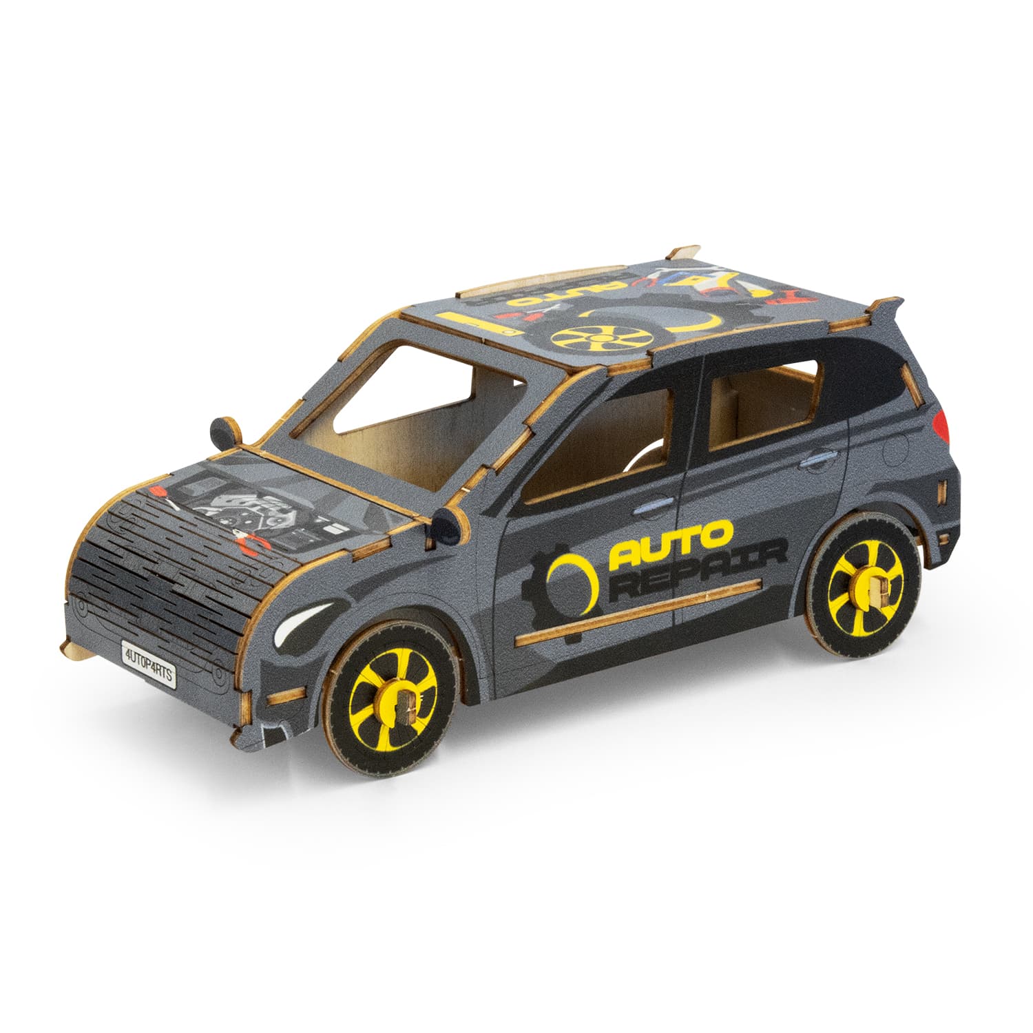 BRANDCRAFT Hatchback Car Wooden Model — view 3 of 4
