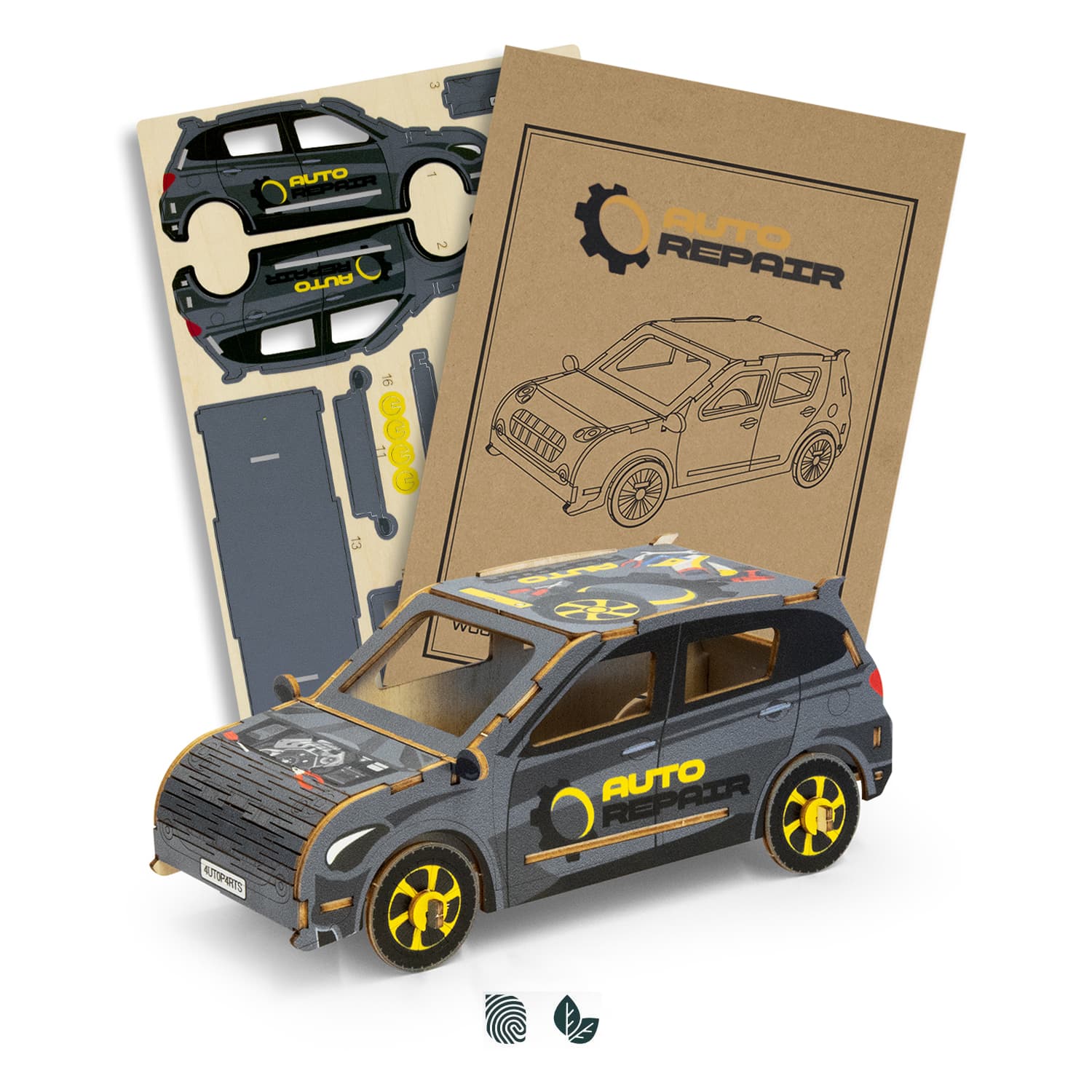 BRANDCRAFT Hatchback Car Wooden Model — view 2 of 4