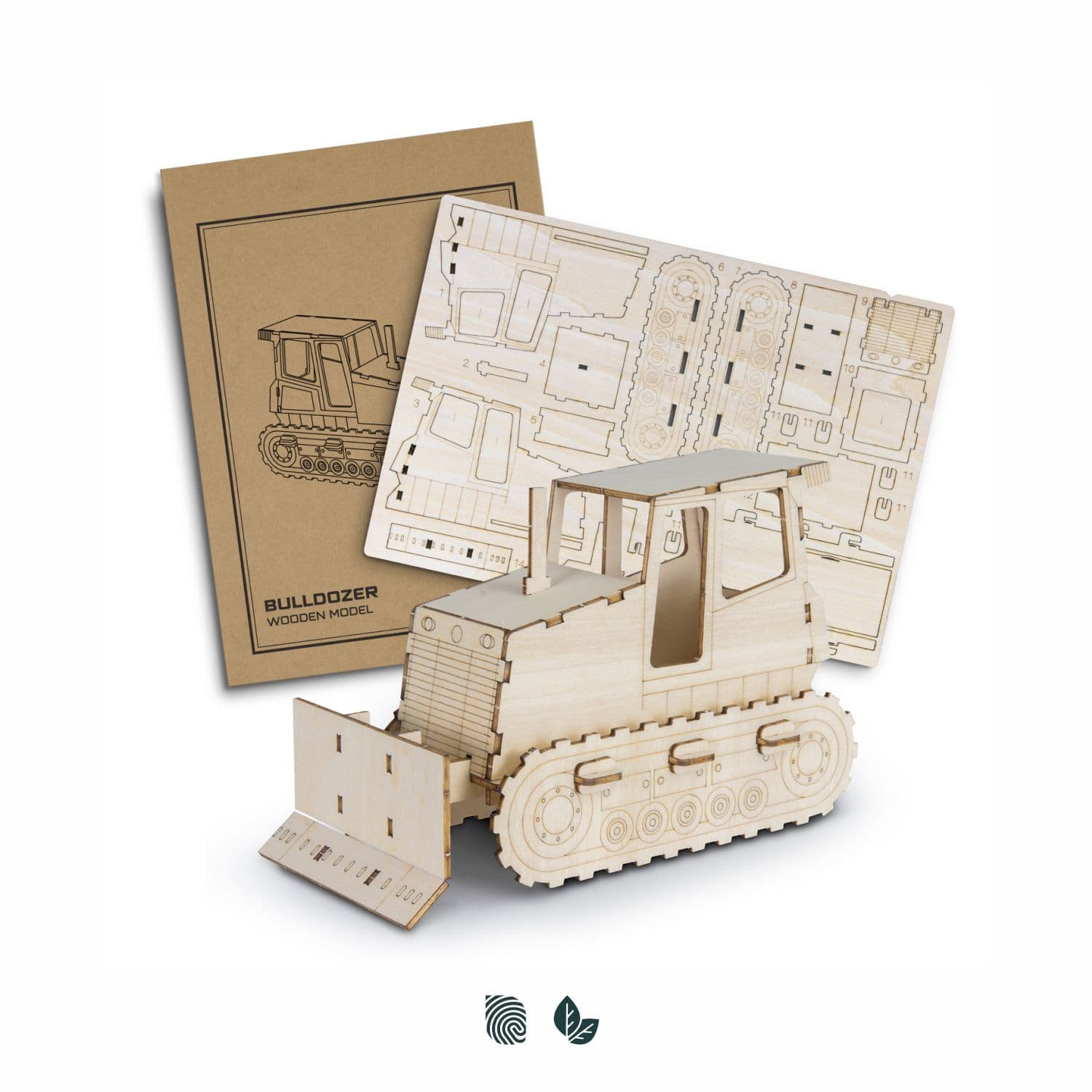 BRANDCRAFT Bulldozer Wooden Model — view 3 of 4