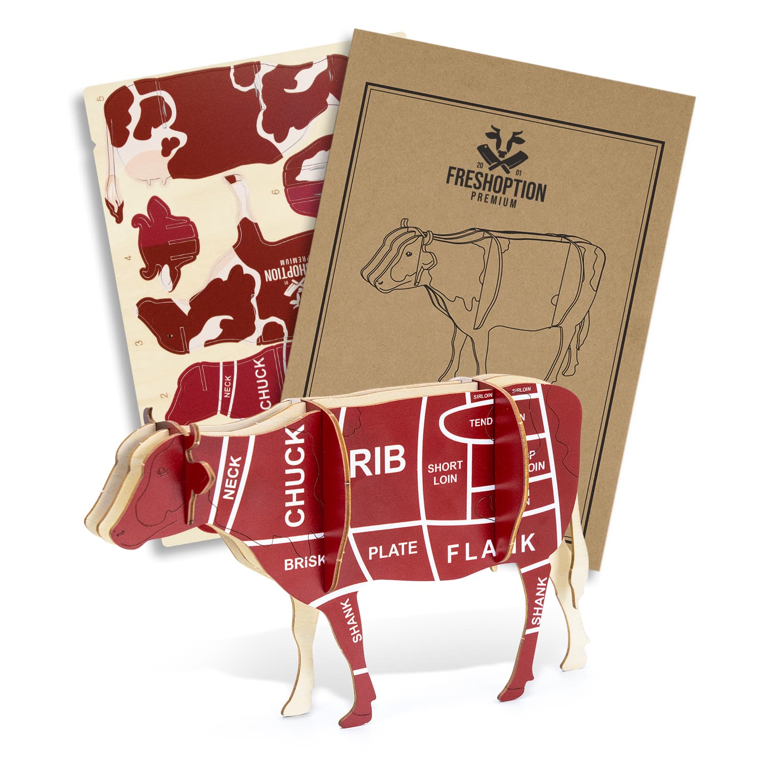 BRANDCRAFT Cow Wooden Model