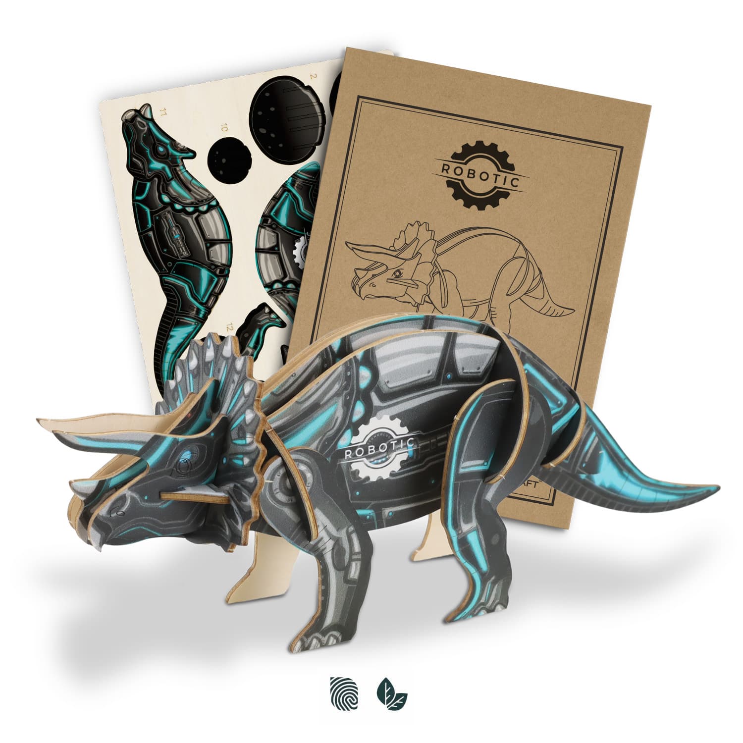 BRANDCRAFT Triceratops Wooden Model — view 2 of 4