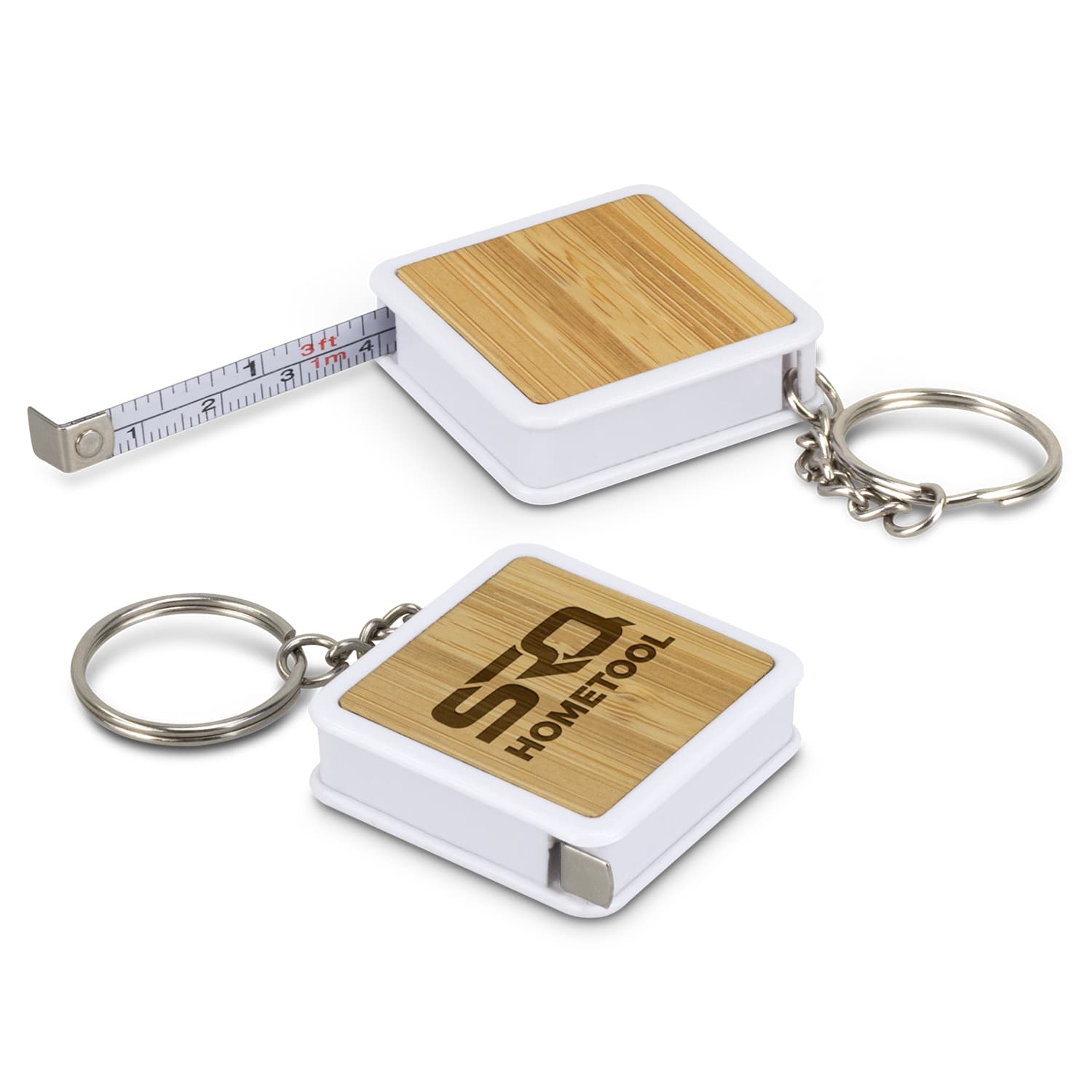 Bamboo Tape Measure Key Ring — view 2 of 4