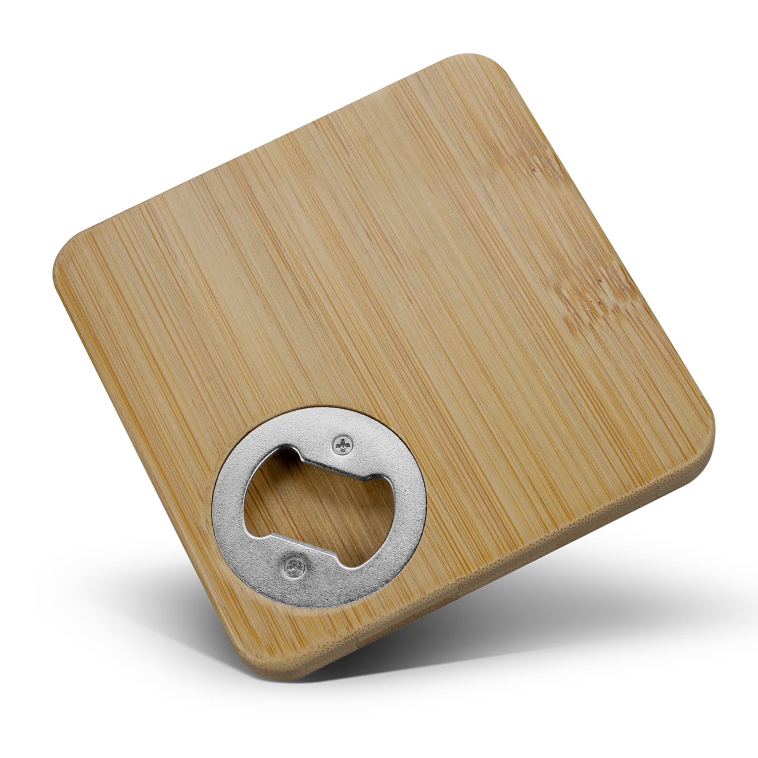 Bamboo Bottle Opener Coaster - Square — view 4 of 4