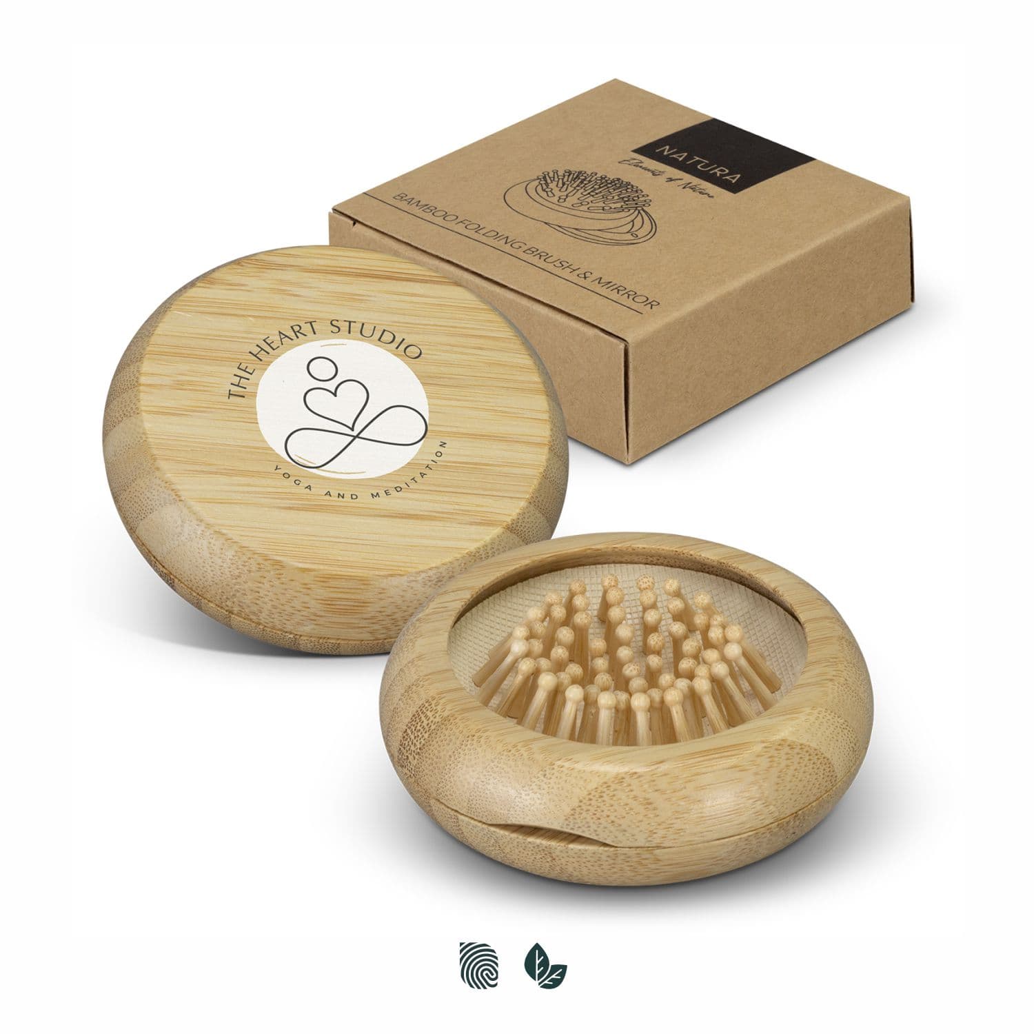 NATURA Bamboo Brush and Mirror — view 3 of 4
