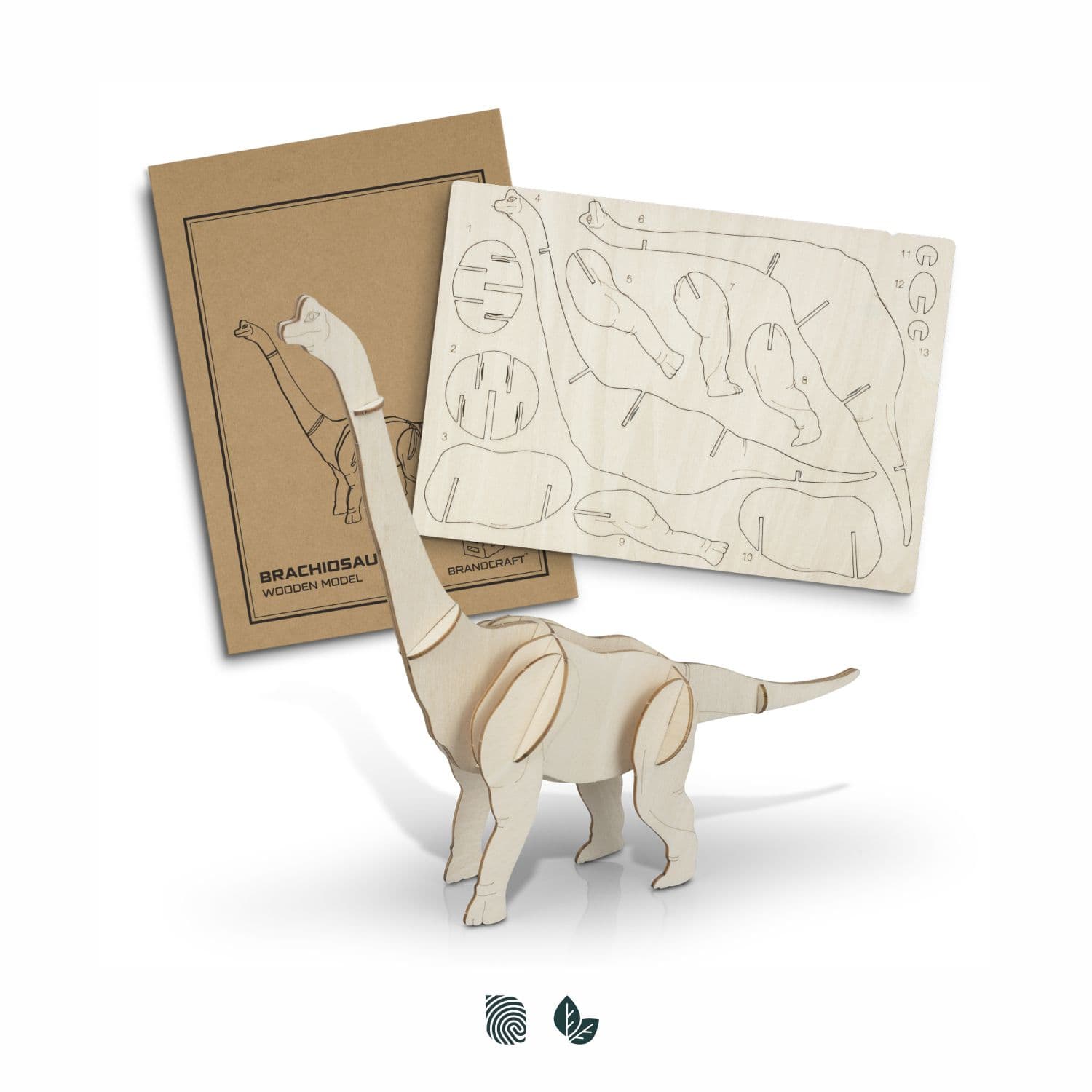 BRANDCRAFT Brachiosaurus Wooden Model — view 3 of 4