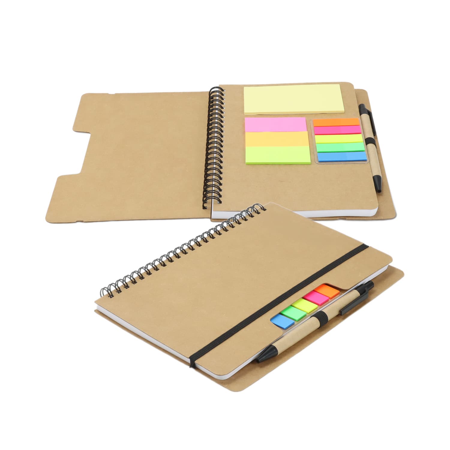 Kraft Notebook with Notes and Flags — view 2 of 4