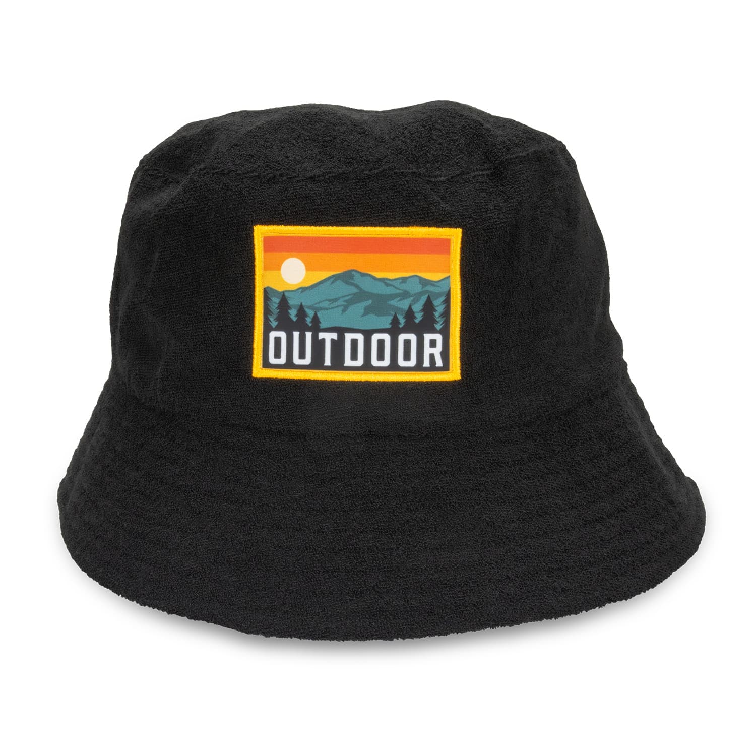 Terry Towelling Bucket Hat with Full Colour Patch — view 3 of 4