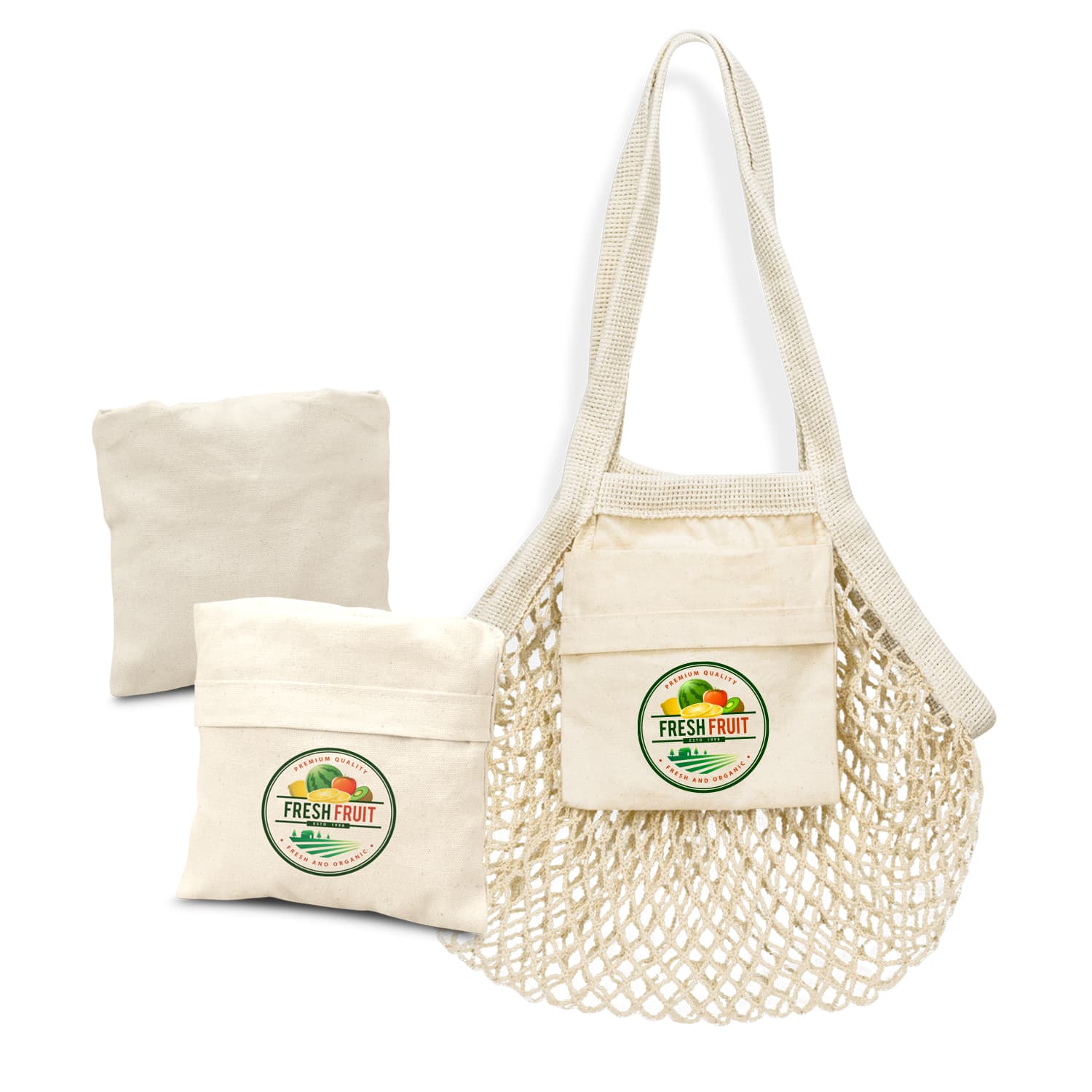 Cotton Mesh Foldaway Tote Bag - Small — view 4 of 4